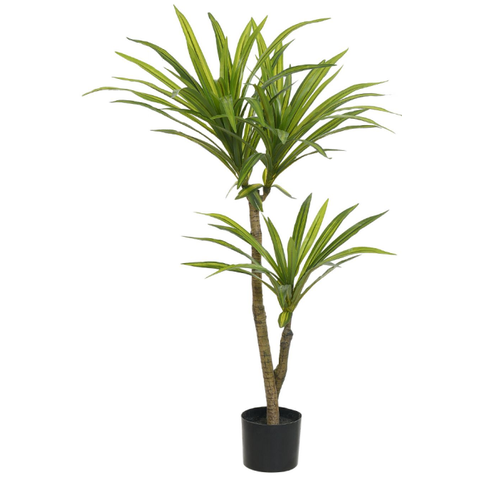 Planta Árvore Artificial Dracena Real Toque Pu C/pote X51 Verde 1,05m