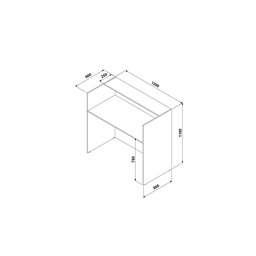 Balcão de Atendimento Recepção de 120 cm New City Cinza com Preto Web Office - 3