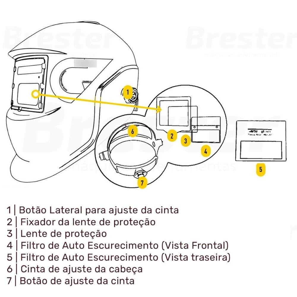 Máscara de Solda Automática Fixa Profissional EVF-1020 EVALD - 4