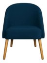 Ver imagem 3 de Cadeira Poltrona Lua Suede Azul Marinho Pés Palito p/ Sala, Quarto, Escritório, Recepção e Clínica