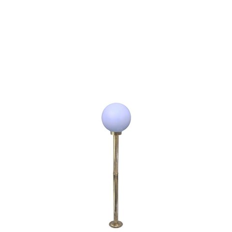 Poste de Jardim com Globo de Polietileno Leitoso 1,30m P10/b15 em Aço Ouro Velho