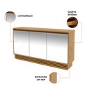 Ver imagem 4 de Buffet Aparador Sala de Jantar 160cm 3 Portas com Espelho Liana Amêndoa T02-D'Rossi