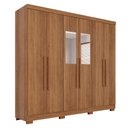 Ver imagem 3 de Guarda-roupa Casal Pinheiro 6 Portas 2 Gavetas com Espelho Cinamomo - Pnr Móveis