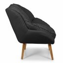 Ver imagem 5 de Kit 2 Poltronas Marcela Bouclê Preto Pés Palito - Pallazio