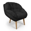 Ver imagem 3 de Kit 2 Poltronas Marcela Bouclê Preto Pés Palito - Pallazio