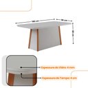 Ver imagem 4 de Mesa de Jantar Diane 180cm Tampo Mdf Vidro com 6 Cadeiras Isadora Moderna Mobília