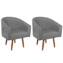 Ver imagem 1 de Kit 02 Poltronas Decorativas Sala de Estar Recepção Luiza Pés Palito Suede - Doce Sonho Móveis KIT 2