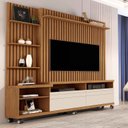 Ver imagem 1 de Estante Home para Tv até 60 Polegadas Nobre 180cm Freijó com Offwhite - Rede Móveis