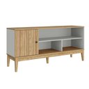 Ver imagem 7 de Rack Bancada P/ Tv até 55 Pol Mb 1056 C/ 1 Porta 136cm Mel/petroleo - Movelbento