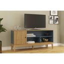 Ver imagem 1 de Rack Bancada P/ Tv até 55 Pol Mb 1056 C/ 1 Porta 136cm Mel/petroleo - Movelbento