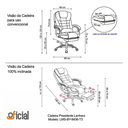 Ver imagem 3 de Cadeira de Escritorio Presidente Ergonomica Apoio para Pés - Branca