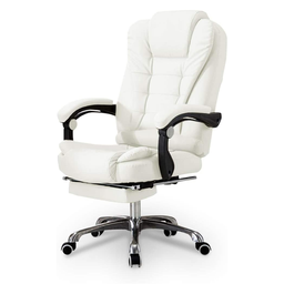 Cadeira de Escritorio Presidente Ergonomica Apoio para Pés - Branca - 1