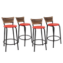 Ver imagem 1 de Kit 4 Bancos para Bancada Cozinha Gourmet Junco Cappuccino Balcão Ilha Banqueta 60cm Itagold