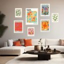 Ver imagem 2 de Kit 7 Quadros Decorativos Flower Market Cities - com Vidro:madeira Preta