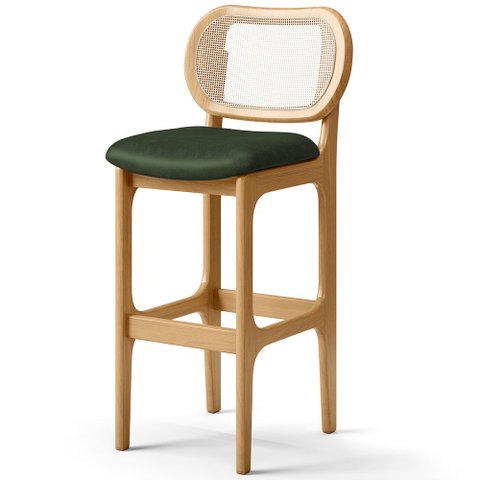 Banqueta Alta Para Cozinha Bancada Sala Tela Betta Fixa L02 Couríssimo Verde Musgo - Lyam Lyam Decor