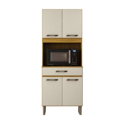 Armário de Cozinha Multiuso 4 Portas Verona com Espaço para Micro-ondas