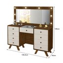 Ver imagem 4 de Penteadeira Premium Camarim Grande Mila com 8 Gavetas e Luzes Led com Espelho Off White -cor:branco