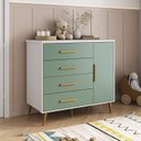 Ver imagem 1 de Cômoda para Quarto Infantil Kids Espresso Móveis Verde/Branco