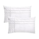 Ver imagem 1 de Kit 2 Capas para Almofada Drapeada Line T Retangular em Veludo Várias Cores Cor:branco