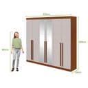 Ver imagem 2 de Guarda Roupa Casal Bertha 6 Portas Frassino Off White com Espelho - Lopas