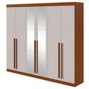 Ver imagem 1 de Guarda Roupa Casal Bertha 6 Portas Frassino Off White com Espelho - Lopas