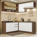 Ver imagem 1 de Armário de Cozinha Completa de Canto 349cm Rustic Branco Glamy Madesa 02