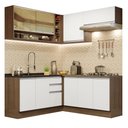 Ver imagem 3 de Armário de Cozinha Completa de Canto 349cm Rustic Branco Glamy Madesa 02