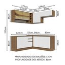 Ver imagem 4 de Armário de Cozinha Completa de Canto 349cm Rustic Branco Glamy Madesa 02
