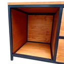 Ver imagem 4 de Rack Modelo Industrial C/ Duas Gavetas e Dois Nichos - Metalon em Preto Eletrostático e Madeira Pinu