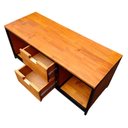 Ver imagem 2 de Rack Modelo Industrial C/ Duas Gavetas e Dois Nichos - Metalon em Preto Eletrostático e Madeira Pinu