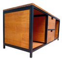 Ver imagem 3 de Rack Modelo Industrial C/ Duas Gavetas e Dois Nichos - Metalon em Preto Eletrostático e Madeira Pinu