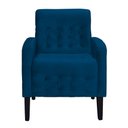 Ver imagem 2 de Poltrona Decorativa Luiza Para Sala de Tv Veludo Azul Marinho