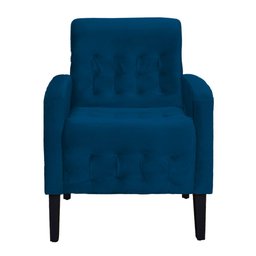 Poltrona Decorativa Luiza Para Sala de Tv Veludo Azul Marinho - 2