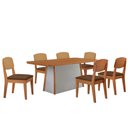 Ver imagem 2 de Mesa de Jantar Diane 180cm Tampo Mdf Laminado com 6 Cadeiras Copper Premium Moderna Mobília