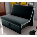 Ver imagem 1 de Sofá Cama Porta Bella 2 Lugares Reclinável Preto Veludo Matrix