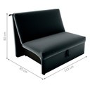 Ver imagem 3 de Sofá Cama Porta Bella 2 Lugares Reclinável Preto Veludo Matrix