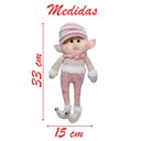 Ver imagem 4 de Boneco Pendente Natal Duende Papai Noel Rosa 33cm