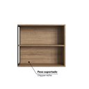 Ver imagem 4 de Armário para Banheiro Industrial com Espelho e 2 Nichos - Preto/Mel