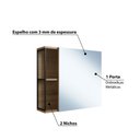 Ver imagem 3 de Armário para Banheiro Industrial com Espelho e 2 Nichos - Preto/Mel