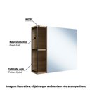 Ver imagem 2 de Armário para Banheiro Industrial com Espelho e 2 Nichos - Preto/Mel