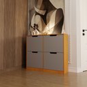 Ver imagem 3 de Sapateira Milano 4 Portas para 16 Pares de Sapato Cinza/freijó - Panorama Móveis