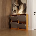 Ver imagem 4 de Sapateira Milano 4 Portas para 16 Pares de Sapato Cinza/freijó - Panorama Móveis