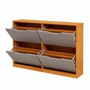 Ver imagem 2 de Sapateira Milano 4 Portas para 16 Pares de Sapato Cinza/freijó - Panorama Móveis