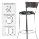 Ver imagem 4 de Kit de Mesa Bistrô com Tampo de Vidro Redondo 4 Banquetas em Alumínio e Fibra Sintética Tabaco