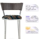 Ver imagem 3 de Kit de Mesa Bistrô com Tampo de Vidro Redondo 4 Banquetas em Alumínio e Fibra Sintética Tabaco