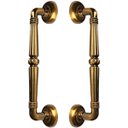 Ver imagem 1 de Puxador Duplo Victoria 305mm Café Antigo Porta Pivotante Correr Passagem Madeira Vidro  Rústico