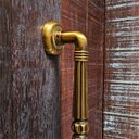 Ver imagem 5 de Puxador Duplo Victoria 305mm Café Antigo Porta Pivotante Correr Passagem Madeira Vidro  Rústico