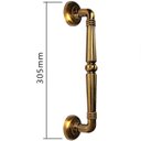 Ver imagem 6 de Puxador Duplo Victoria 305mm Café Antigo Porta Pivotante Correr Passagem Madeira Vidro  Rústico