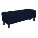 Ver imagem 2 de Recamier Luis Xv Capitonê Retrô 140cm Suede Azul Marinho Pés Madeira Mz Decor