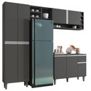 Ver imagem 1 de Cozinha Completa Modulada Vanessa 5 Peças Cinza Fosco AJL Móveis